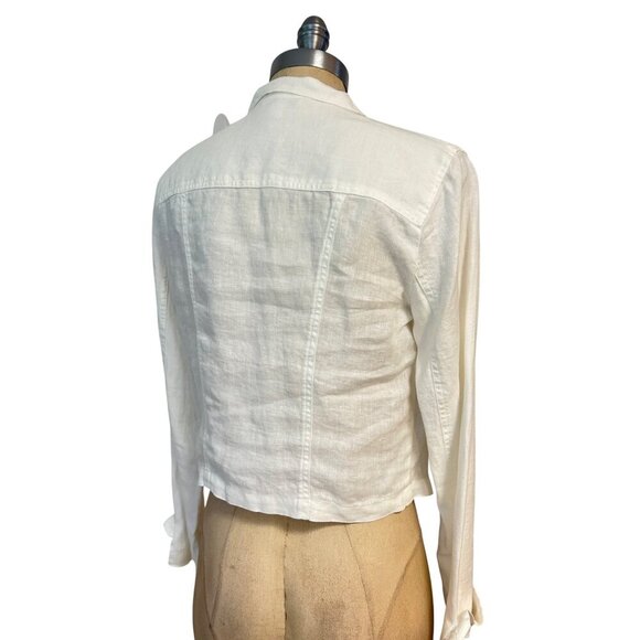 CAbi 333 Topside Topper White Linen Jacket size Small - Picture 5 of 6